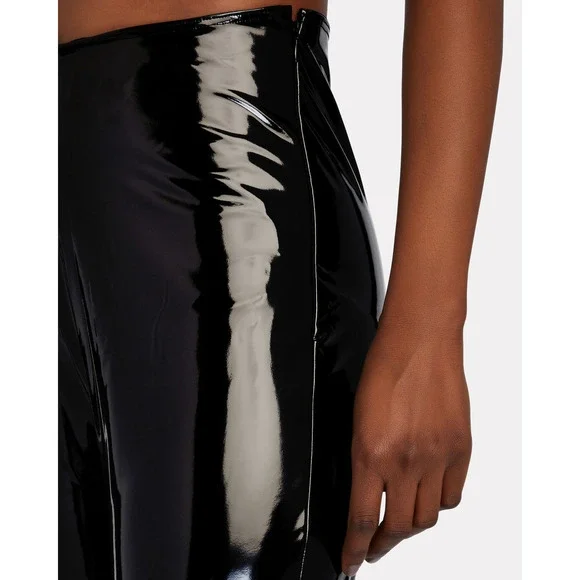 Wolford x Amina Muaddi Latex Stirrup Leggings Black Size 6 - Picture 6 of 9